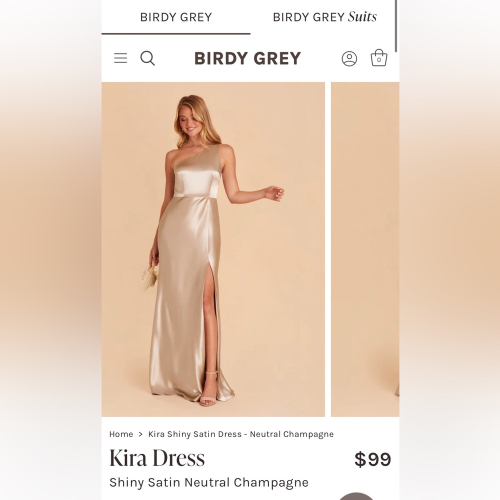 Birdy Grey One-Shoulder Gold Evening Dress